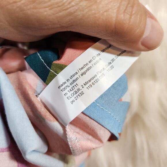 Eloquii NWT bright big floral spring print pleated cotton skirt woman's size 16 - Picture 9 of 9